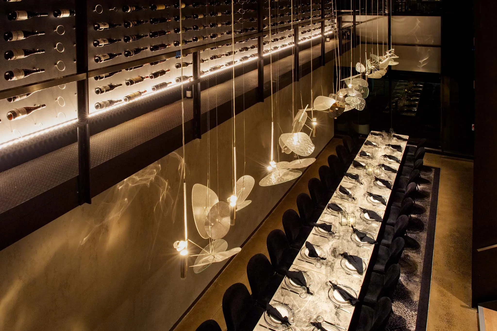 Sala dining room set for service